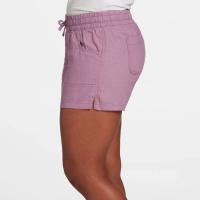 S-5XL moda mujer verano Casual Color sólido cintura elástica con cordones pantalones cortos divididos pantalón corto Casual - details 2
