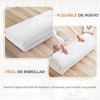 180 x 200 cm, en Viscoelástica (Espuma de Gel con Memoria), 5 cm de Alto, con Funda Extraíble y Lavable, Blanco - details 10