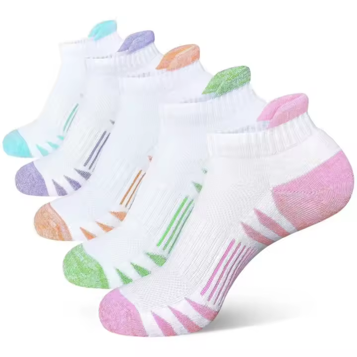 5 pares de calcetines transpirables de malla neutra, tobilleros deportivos de color liso - 1
