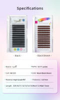Yelix New 2D Volume Lashes Dark Brown Ultra-thin Y Lash Extension Lightweight Premade Fans Eyelash Extensions Single Tip 2D Y - details 11