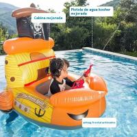 Barco Pirata Para Niños Anillo De Natación Asiento De Avión Con Pistola De Agua Piscina Agua Flotante Juguetes Montar Bote Inflable - details 5