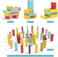 Torre de madera para niños de 3 años, bloques de construcción de madera con animales y colores, juegos de apilamiento para niños de 3 años, juegos de mesa para niños de 5 a 8 años - details 2