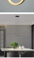 NEO Gleam-Lámpara Led minimalista para decoración del hogar, candelabro moderno de color negro y dorado para comedor, cocina y Bar - details 7