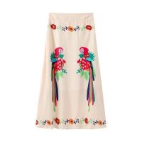 OUWU Conjunto de Top corto estampado para mujer, manga elegante con volantes, cuello cuadrado, sin mangas, Falda plisada de cintura alta, nuevo para 2024 - details 5