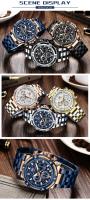 Reloj informal de negocios de lujo para hombre, reloj de pulsera de cuarzo resistente al agua, cronógrafo luminoso de acero inoxidable a la moda para el trabajo - details 12