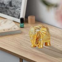 Estatua de oro grande para el hogar, oficina, elefante, adorno, estantería, soporte para TV, decoración, regalos para mujeres y mamás - details 2