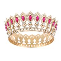 Decoraciones de pastel redondas de tiara de reina princesa europea, coronas barrocas para desfiles, tiaras de rey, coronas de boda brillantes para novias - details 11