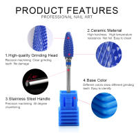 Broca de Uñas KADS Punto Agudo de Cerámica Cónica Afilada para Limpieza de Ecutículas Herramientas de Manicura para Salones de Belleza en Casa - details 1