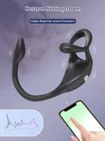Anillo masajeador de próstata 2 en 1 para hombres, vibrador, juguete sexual, aplicación Gay, tapón Anal, perineo, estimulador Masculino - details 9