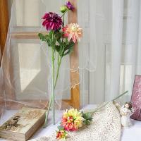 Crisantemo Artificial de 2 cabezas, flor de Dalia de simulación elegante hecha a mano, flor de crisantemo de seda de tacto Real realista - details 10