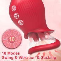 Juguete Rosa vibrador de succión para mujer, estimulador de clítoris con lengua para lamer, 10 modos de meneo, Juguetes sexuales para pareja - details 1