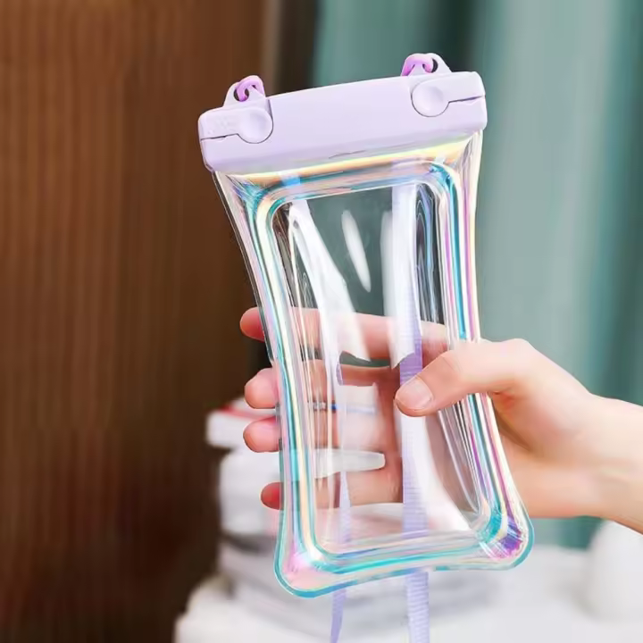 Bolsa seca para teléfono móvil, bolsa impermeable a prueba de agua, cubierta protectora subacuática para teléfono móvil, pantalla táctil, Color láser - 1