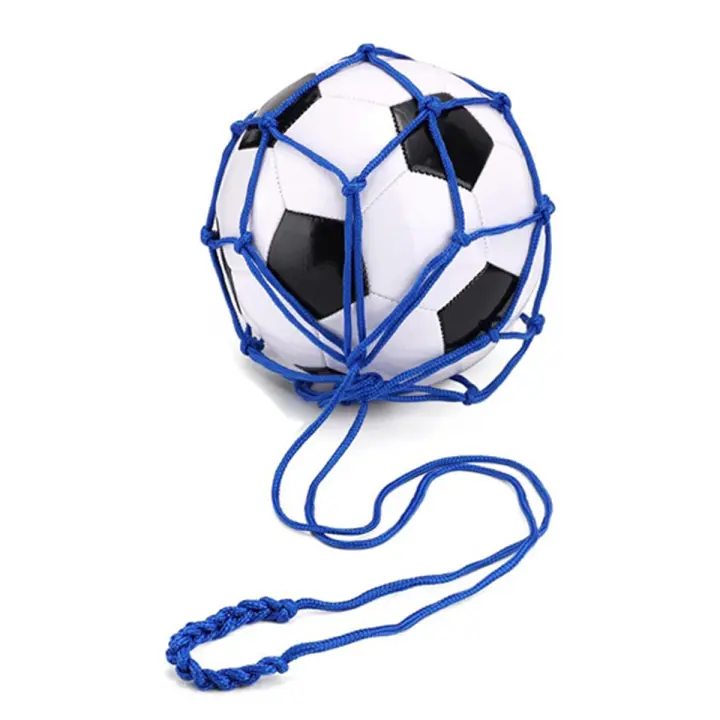 Bolsa de red azul para pelota de fútbol, bolsa de red para entrenamiento de fútbol, bolsa portátil para pelota (no incluye fútbol) - 1