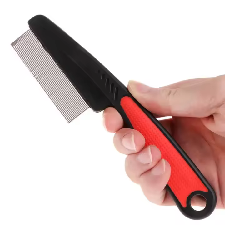 Peine de Acero Inoxidable para Mascotas Cepillo de Despídame de Pelo y Ácaros para Perros y Gatos - 1