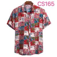Camisa ajustada de manga corta para hombre, ropa informal con estampado grande, novedad de verano, 2021 - details 6