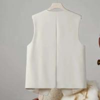 Chaqueta, ropa de abrigo para mujer, blusas elegantes, novedad de primavera, chaleco sin mangas de color sólido vintage, abrigo, chaqueta corta Tre - details 8