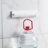 Toallero duradero sin rastro montado en la pared, estante de plástico sin perforaciones para zapatos, escurridor de almacenamiento multifuncional blanco detrás de la puerta - details 7