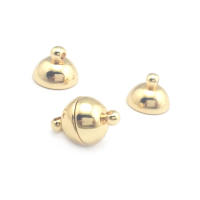 6 juegos de 5MM, 6MM, 8MM, 10MM, 18K, Color dorado, latón, bola ovalada/redonda, collar magnético, pulseras, cierres de conexión, suministros para fabricación de joyas - details 23