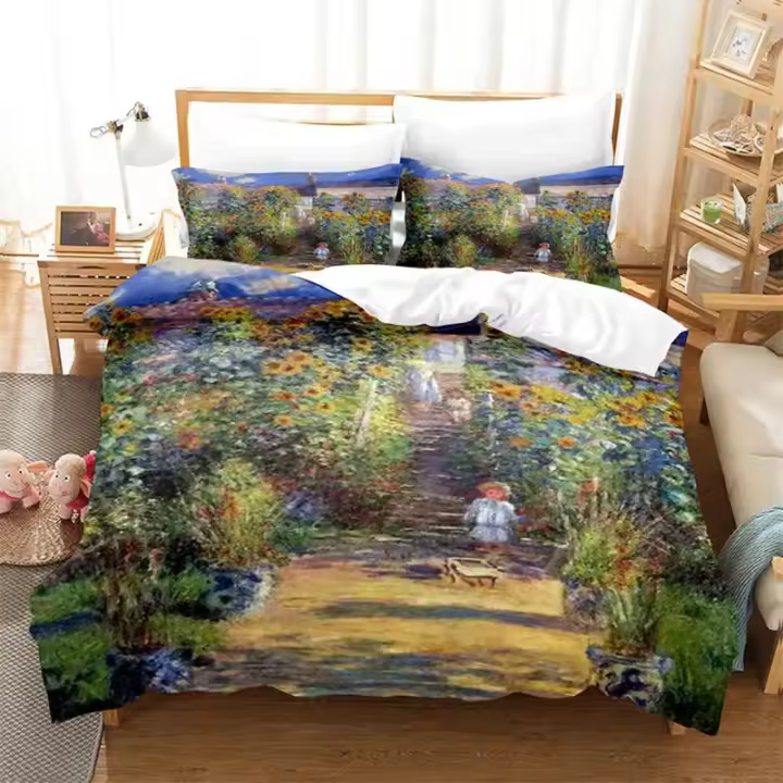 Juego de Ropa de Cama Artística 3D Pintura al Óleo de Cielo Estilo Monet Van Gogh - 1
