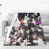 Manta cálida con estampado de dibujos animados para sofá, mantas de bebé Mystic Messenger, forro polar, para dormitorio, ropa de cama - details 1