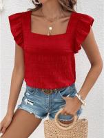 Top de Manga sin Volantes para Mujer Moderno 2024 Blusa de Estilo Simple y Chic para Altas - details 2