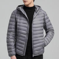Chaqueta ligera con capucha para hombre, abrigo informal con relleno de plumón de pato blanco, a la moda, invierno, 2024, novedad de 90% - details 7