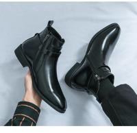 Botas de cuero estilo británico para hombres 2025 Zapatos casuales de punta lateral Brock de alta gorra - details 4