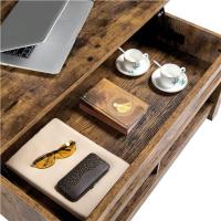 Mesa de Café de Madera Elevable Diseño Moderno para Sala Tamaño 104,5 x 49,5 x (49-61,5) cm Gris - details 33