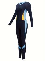 Traje de Baño de Manga Larga para Mujer, con Cremallera, Alta Elasticidad, Protección Solar para Playa y Piscina, Traje de Baño - details 4