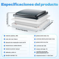 Ventilador de Techo para Campero RV Impermeable LED Adecuado para Motocaravanas - details 1