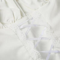 Vestido acampanado con panel de encaje de alta calidad, blanco encantador para fiestas y vacaciones, minivestidos corsé sin mangas, dulce elegante - details 43