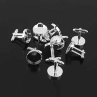 10 Pcs 16Mm Round Blank Settings Cufflinks Diy Craft Findings Charm