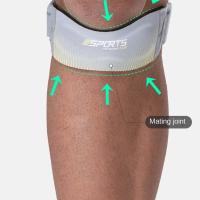 Rodillera de neopreno con soporte para la rótula, transpirable, amortiguadora de impactos, correa ajustable para el tendón rotuliano. - details 9