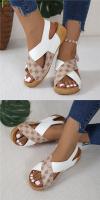 Sandalias de tacón de cuña para mujer, zapatos de moda de verano - details 23