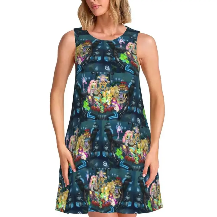 Personaliza mi vestido de playa informal de verano para mujer de my singing monster, vestido de viaje sin mangas - 1