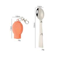 Cucharas pequeñas ligeras de bolsillo de acero inoxidable plegables VIE para exteriores, tenedores, herramientas de picnic para acampar, villas - details 20