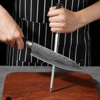 Juego de varillas para afilar tijeras y cuchillos de cocina, herramienta de cocina con patrón láser de Damasco, utilidad de acero inoxidable, cuchillo de Chef afilado para cortar - details 9