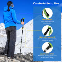 Bastón de Trekking portátil, Alpenstock, plegable, 5 secciones, aleación de aluminio, 1 unidad - details 5