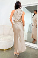 2025 Primavera/Verano Satén Mujer con elegancia elegante, lujo francés, vestido de noche ligero - details 39