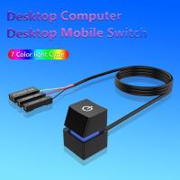Interruptor de botón de encendido de PC de 2m, interruptor de computadora de escritorio, luces LED de colores, placa base de PC, inicio externo, encendido/apagado, Cable de extensión de botón para oficina en casa (7 colores) - details 2