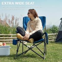 Silla de Camping Plegable 230KG Cargable Silla Plegable 62cm Anchura de Asiento con Bolsillo Lateral y Portavasos Silla Plegable de Gran Tamaño para Camping Exterior Balcón Jardín - details 44