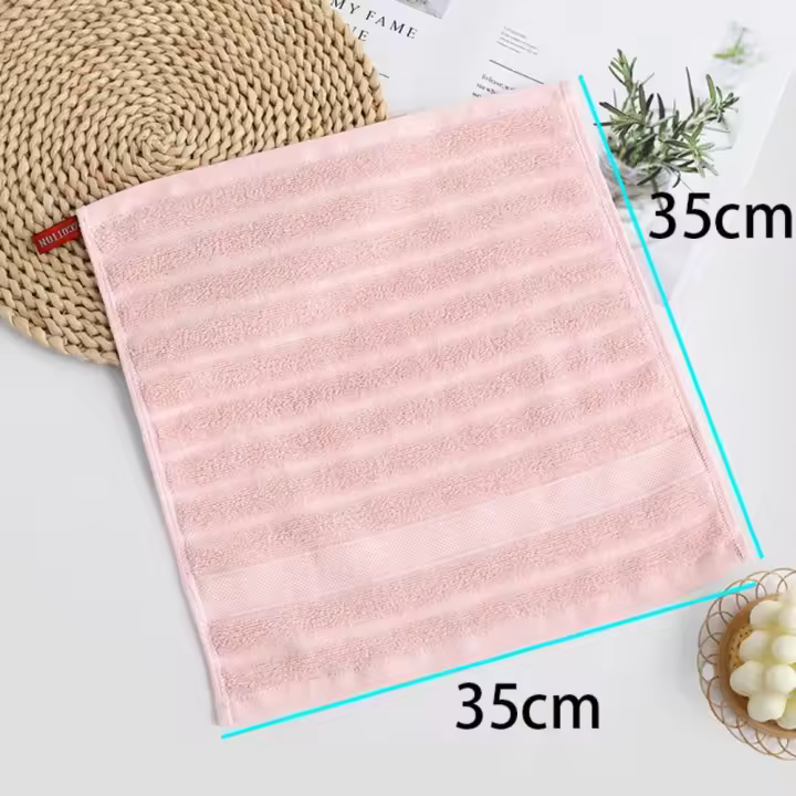 Toalla facial de 35x35cm respetuosa con la piel, Toalla de baño útil de algodón puro, toalla de mano cuadrada Simple para niños - 1
