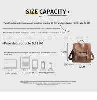 Bolso de cuero retro unisex Gran capacidad Diseño oblicuo Portátil Multifuncional - details 1