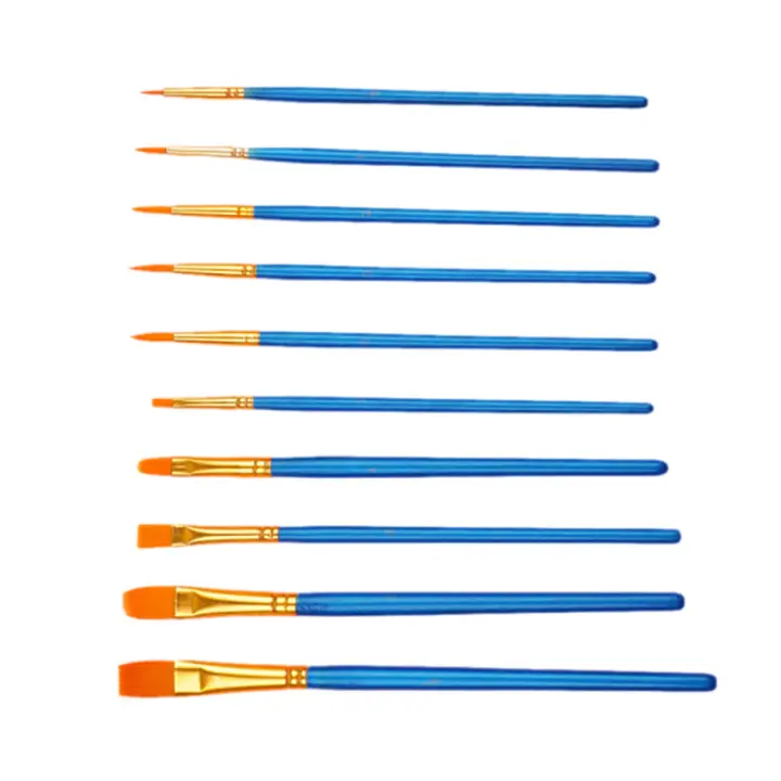 Brocha de Lana de Nylon con 10 Varillas Perlas Azul para Acuarela Gouache Pintura al Óleo y Acrílica de Marca CHAYOU - 1