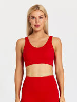 SHINBENE-Sujetador deportivo con tirantes para mujer, sostén deportivo con escote en V, espalda cruzada, acolchado, entrenamiento, Yoga - details 43