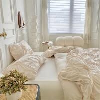 Juego de Ropa de Cama con Flores Torsas de Alta Calidad Duvet Cover Set Pleatado Artesanal Cubierta de Manta Doble para Colchón y Cama Reina - details 15