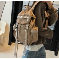 Mochila con cordón para exteriores de estilo coreano, mochila deportiva de nailon de viaje de Color sólido, bolso de hombro impermeable para senderismo de gran capacidad - details 21