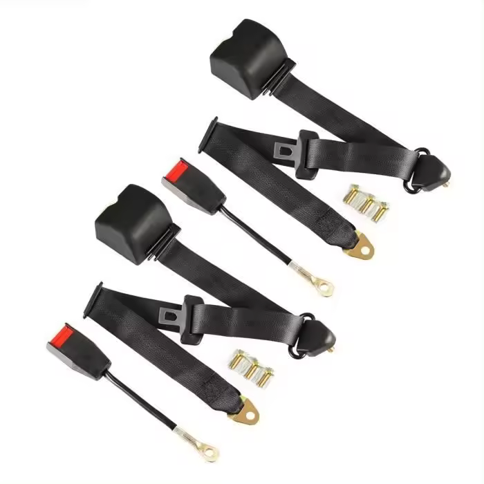 Cinturon de seguridad universal duradero de 3 puntos para coche y furgoneta, 2 unidades, con tornillos - 1