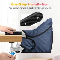 Mesa para Bebé, Trona Portátil Plegable con Arnés de Seguridad, Asiento Enganchable infantil con Bolsa de Transporte para Casa y Viajes (Azul) - details 2