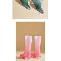 Zapatos De Lluvia Moda Gradiente Botas De Lluvia Altas Mujeres Invierno Acolchada Caliente Compras Camping Atrapar El Mar Zapatos De Vadeo Rural - details 20